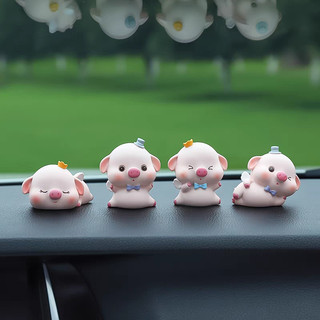 Mô hình heo thiên thần dễ thương trang trí bánh sinh nhật bàn học, tủ sách, taplo ô tô