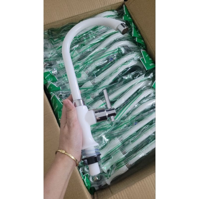 Vòi rửa chén nhựa dẻo ABS trắng sáng - Chọn Hỏa Tốc ship nhanh 2h TPHCM