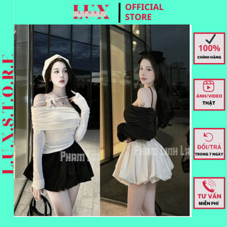 Set Trễ Vai - Bộ Áo Trễ Vai Kèm Chân Váy Phồng Đã Có Sẵn Lót Bảo Hộ Hottrend 2024 LUX STORE134