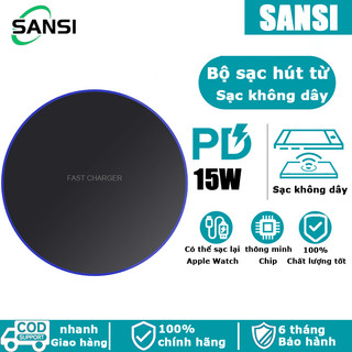 Bộ Sạc Nhanh Không Dây 15W USB C QC 3.0 Cho iP 14 13 12 11 XS XR X 8 Samsung S22 S21 S20