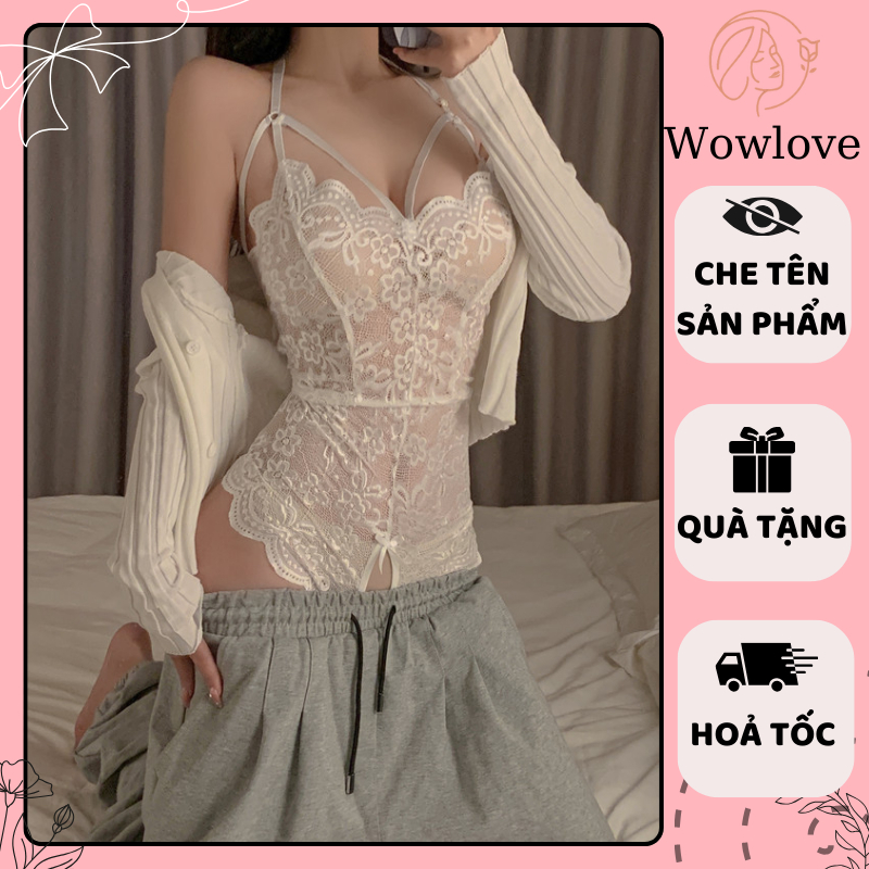 Đồ Ngủ Sexy Bộ Body Suit Cổ Chữ V Xẻ Đáy Sexy Quyến Rũ WOWLOVE6809