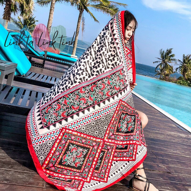 khăn bohemian Boho đỏ - khăn choàng bohemian HÀNG CAO CẤP