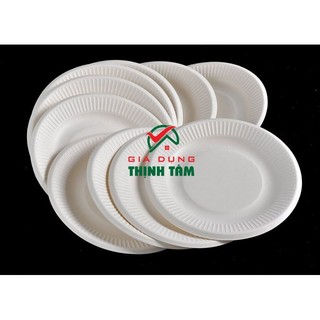 [THỊNH TÂM] Bộ 10 Dĩa Giấy Dùng 1 Lần 23cm 18cm