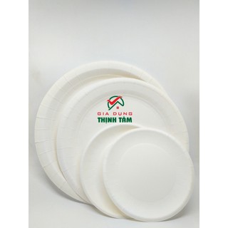 [THỊNH TÂM] Bộ 10 Dĩa Giấy Dùng 1 Lần 23cm 18cm