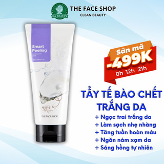 Tẩy tế bào chết mặt The Face Shop ngọc trai Hàn Quốc Smart Peeling White Jewel 120ml trắng da da chết Hà Beauty