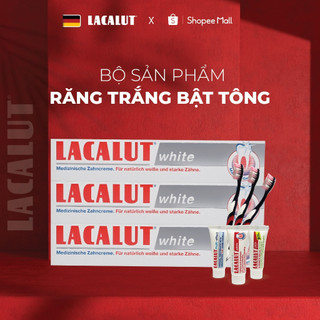 Combo 3 tuýp kem đánh răng lacalut white 75ml + 3 bàn chải đánh răng + combo trải nghiệm