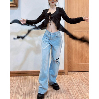 Áo croptop đính hoa thiết kế tua rua (sẵn)