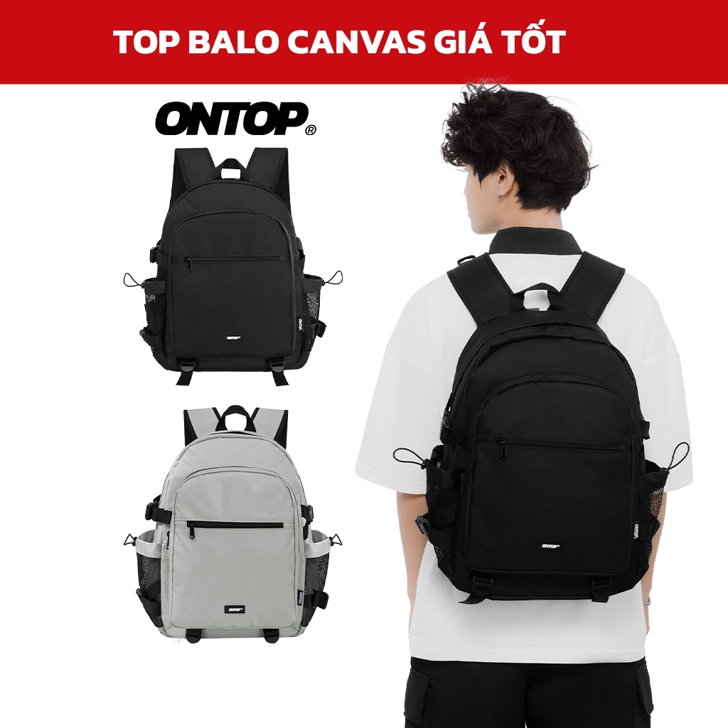Balo local brand basic ONTOP đen, xám nam nữ, đựng laptop 15 inches Airflow Backpack | O-P53