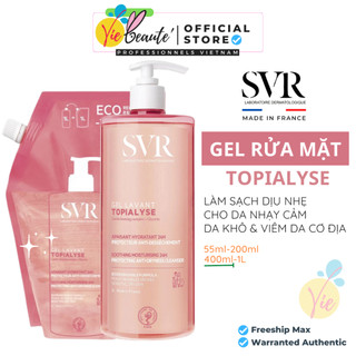 Sữa tắm & rửa mặt svr topialyse gel lavant cho da khô