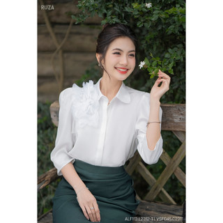 Áo sơ mi nữ RUZA tay lỡ thiết kế thời trang thanh lịch sang trọng ALF113