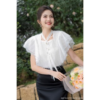 Áo sơ mi nữ RUZA tay ngắn thiết kế thời trang thanh lịch sang trọng ANF116