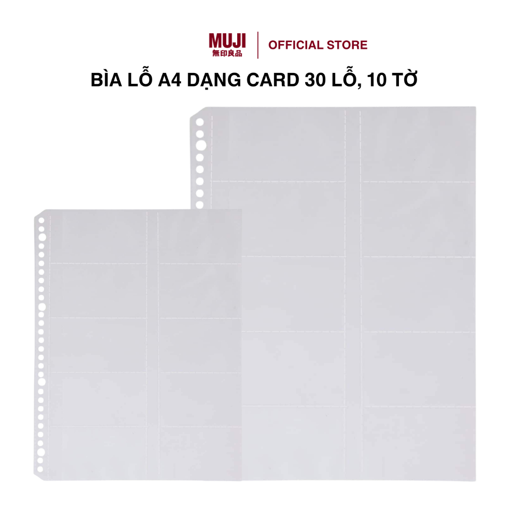 Bìa Lỗ A4 Dạng Card 30 Lỗ, 10 Tờ MUJI