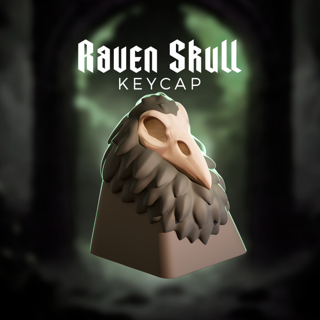 Keycap Raven Skull - Keycap Đầu Quạ - Keycap Artisan