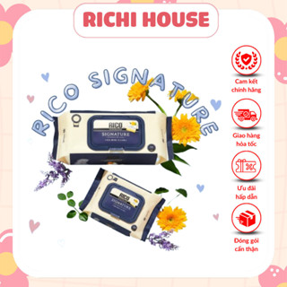  5 Gói Khăn Giấy Ướt Rico Baby Mini 20 Tờ - Hàng Chính Hãng - Khổ To Dày Dập Ô Cao Cấp - Không Hương 