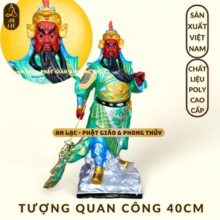 Tượng quan công - quan thánh đứng b15 composite cao 40cm
