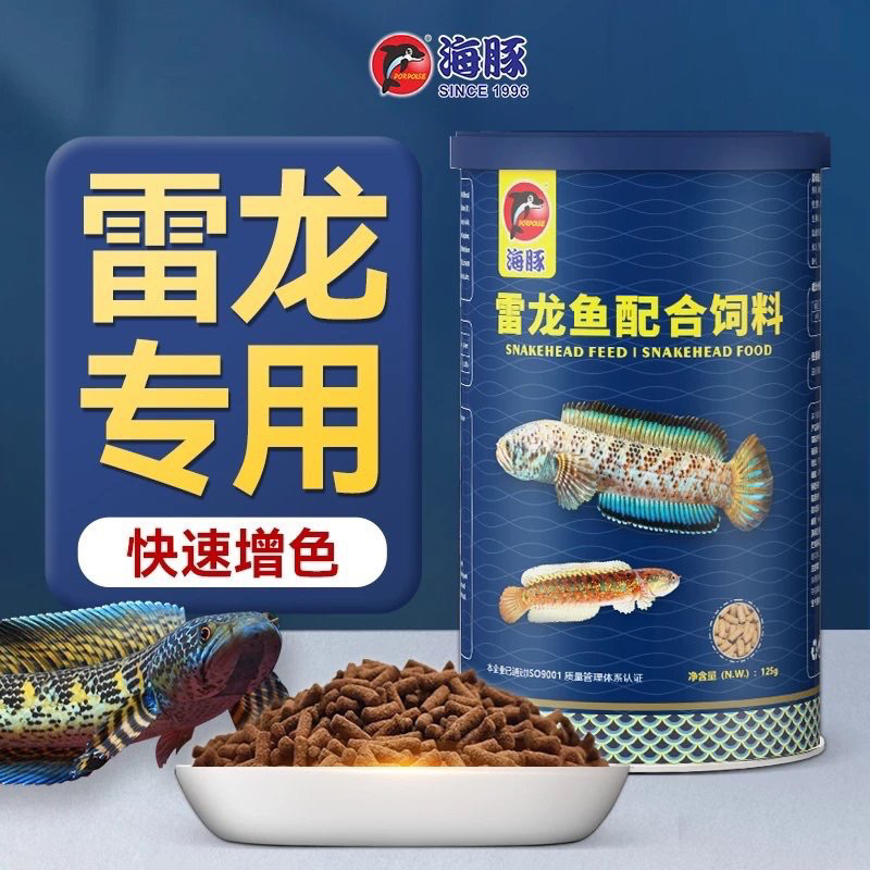 Cám cá lóc PORPOISE 125G - Thức ăn cá lóc cảnh giúp lên màu cá, tăng màu sắc, bóng vảy, đậm vạch