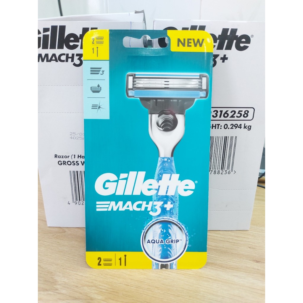 Dao Cạo Râu Gillette Mach3+ New (1 Cán + 2 Lưỡi)