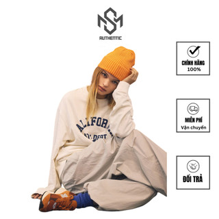 Áo sweater whoau chính hãng hàn quốc họa tiết chữ đơn giản, áo nỉ nam nữ, sweatshirt who.a.u | whmwe2392u