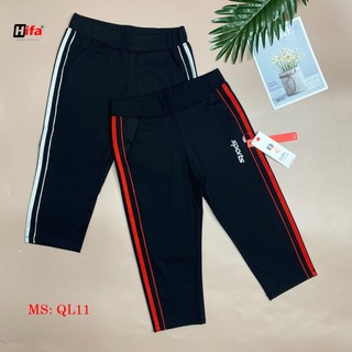 Quần lửng legging nữ, quần ngố thể thao phối xọc chất umi hàn Hifa: QL11