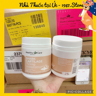 (Date 2025) Viên uống Sụn vi cá mập Healthy Care Shark Cartilage 750mg, Úc (200v)
