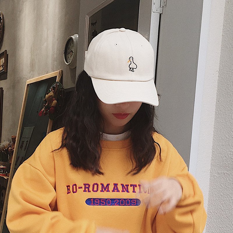 Mũ lưỡi trai thêu hình vịt cute form cứng, nón lưỡi trai nam nữ vải kaki thoáng mát thời trang unisex đi học đi du lich