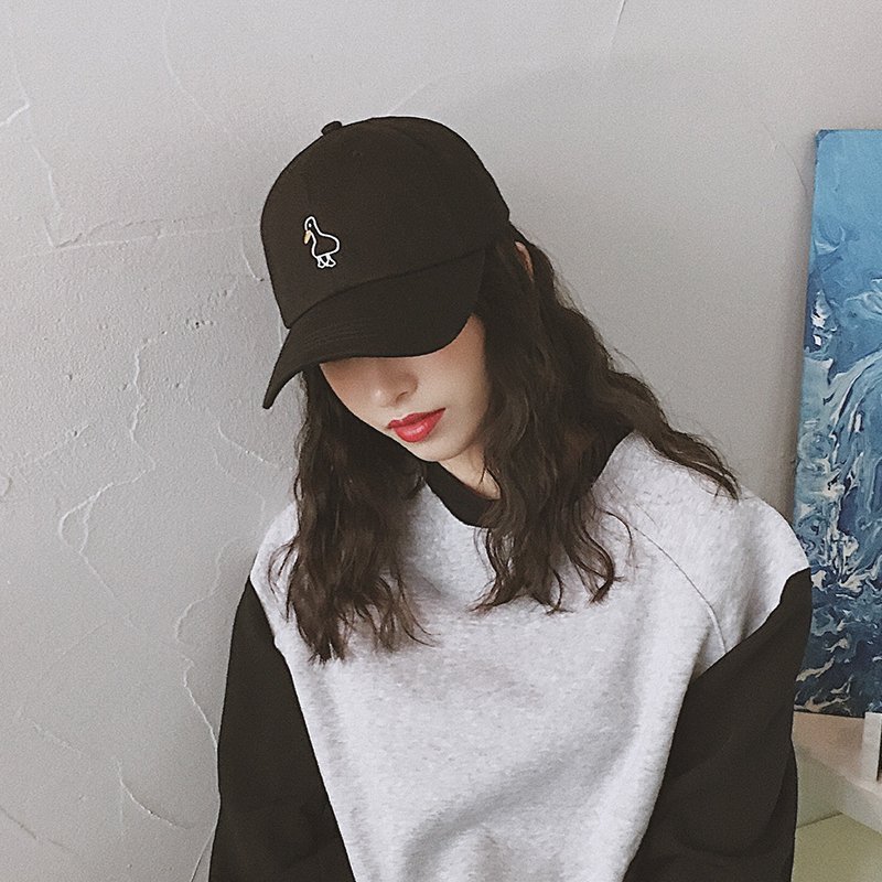 Mũ lưỡi trai thêu hình vịt cute form cứng, nón lưỡi trai nam nữ vải kaki thoáng mát thời trang unisex đi học đi du lich