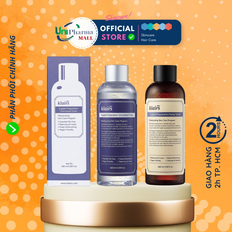 Nước Hoa Hồng Dành Cho Da Nhạy Cảm Klairs Supple Preparation Unscented Toner Dưỡng Ẩm Mềm Da 180ml