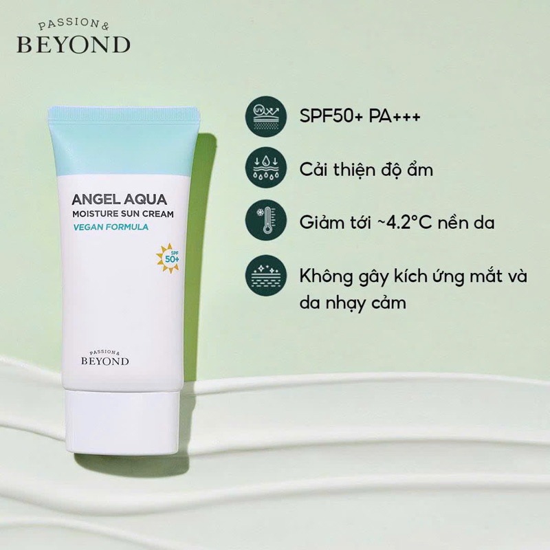 Kem chống nắng dưỡng ẩm Beyond Angel Aqua Moisture Sun Cream SFP50+/PA++++ 50ml - Chính hãng LGVina tem hidden tag