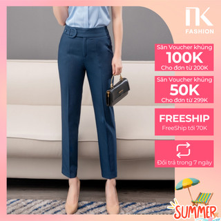 Quần Tây Nữ Công Sở NK Fashion Ống Đứng Cạp Cao Kèm Đai Bọc, Chất Liệu Nhập Hàn Siêu Mềm Mịn, Chống Nhăn Xù NKFQU2103009