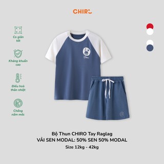 Bộ Thun CHIRO Tay Raglag Vải Sen Modal 2 Màu Cho Bé Trai Size Từ 12-42kg - CR2302