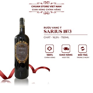 Rượu vang Ý chát Sarius 1973 Negroamaro 16,5% 750ml nhập khẩu chính hãng