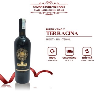 Rượu vang Ý ngọt Terracina Vino Rosso Semi 11% chai 750ml nhập khẩu chính hãng