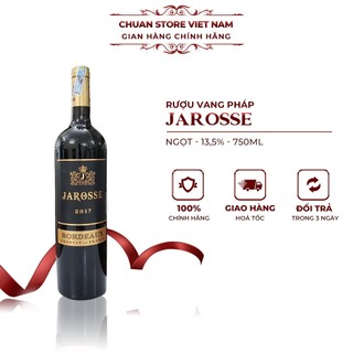  Rượu vang đỏ Pháp Jarosse Bordeaux 13.5% chai 750ml nhập khẩu chính hãng 