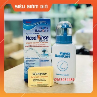Bình rửa mũi xoang Nasal Rinse tặng 10 gói muối rửa mũi