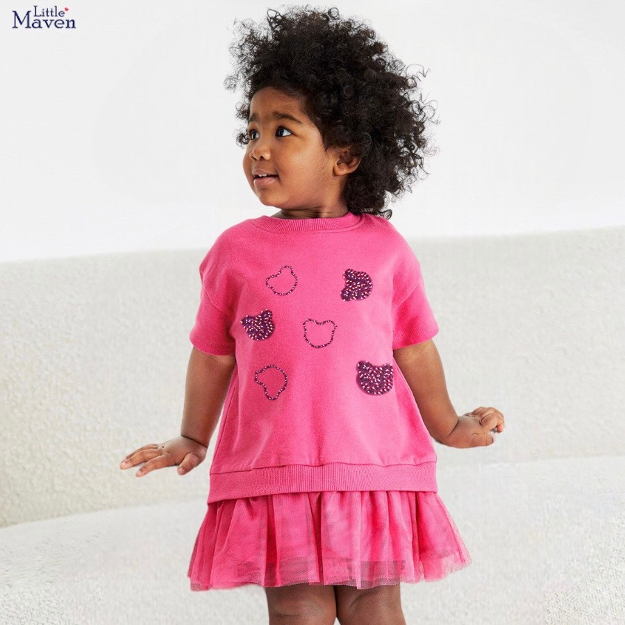 BST váy xinh xắn hè cho bé gái 2024 Little Maven thời trang trẻ em từ 2-7 tuổi