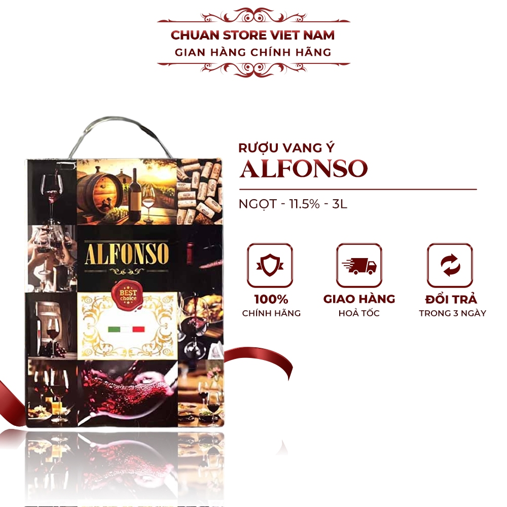 Rượu vang bịch Ý ngọt Alfonso Semi Dolce 11.5% 3 lít nhập khẩu chính hãng