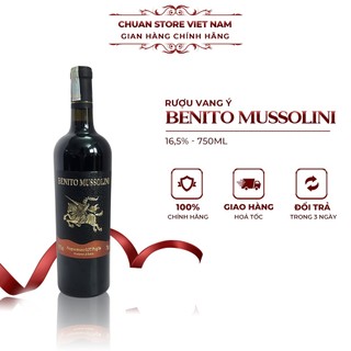 Rượu vang Ý cao cấp Benito Mussolini Negroamaro 16,5% chai 750ml nhập khẩu chính hãng