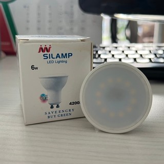 Đèn led búp gu10 6w mặt nhựa nhám