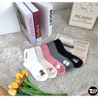 Tất/vớ Hàn Quốc Hello Buddy thêu hình chó corgi, poodle