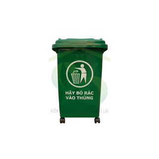 Thùng rác nhựa hdpe 60l có 4 bánh xe