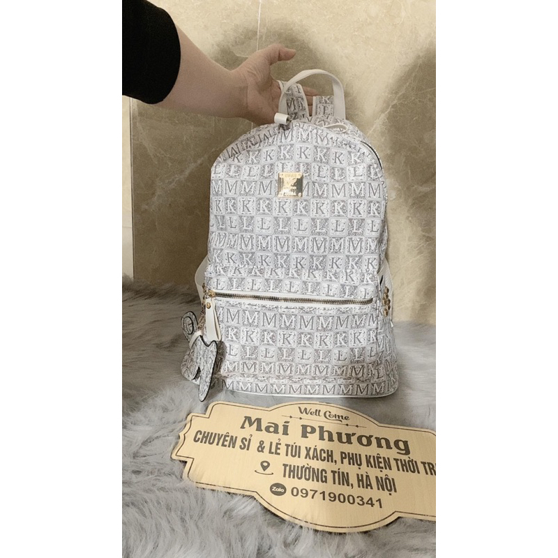 Balo hoạ tiết KML đi học thời trang size to 40 đựng vừa A4 sách vở