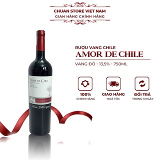 Rượu vang Chile Amor De Chile nho Cabernet Sauvignon thượng hạng 13.5% chai 750ml