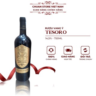 Rượu vang đỏ Ý Tesoro Sangiovese 14.5% chai 750ml nhập khẩu chính hãng