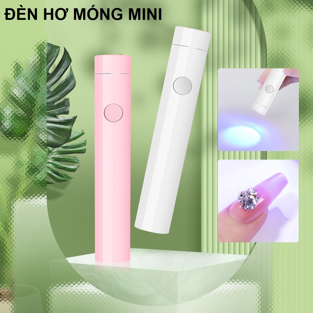 Máy Hơ Nail Mini, Đèn Hơ Móng Mini Cầm Tay UV LED Nhanh Khô Kèm Sạc USB, Máy Hơ Gel Mini Cầm Tay