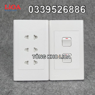Combo ổ cắm điện ba 2 chấu lioa 16a 3520w + 2 công tắc điện - lắp âm tường