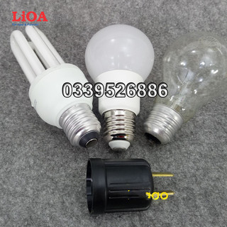 Đui đèn liền phích cắm LiOA đui xoáy E27