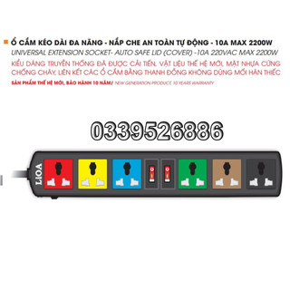 💥Giá Sỉ💥 Ổ Cắm Điện LIOA, 6 Lỗ Đa Năng, Có Công Tắc, Có Bảo Vệ Quả Tải, 3300W, Dây Dài 3m/5m, Mã: 6D