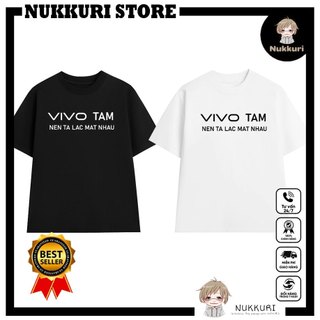 Áo thun vivo tam nên ta lạc mất nhau form tay lỡ đen trắng i oversized fit