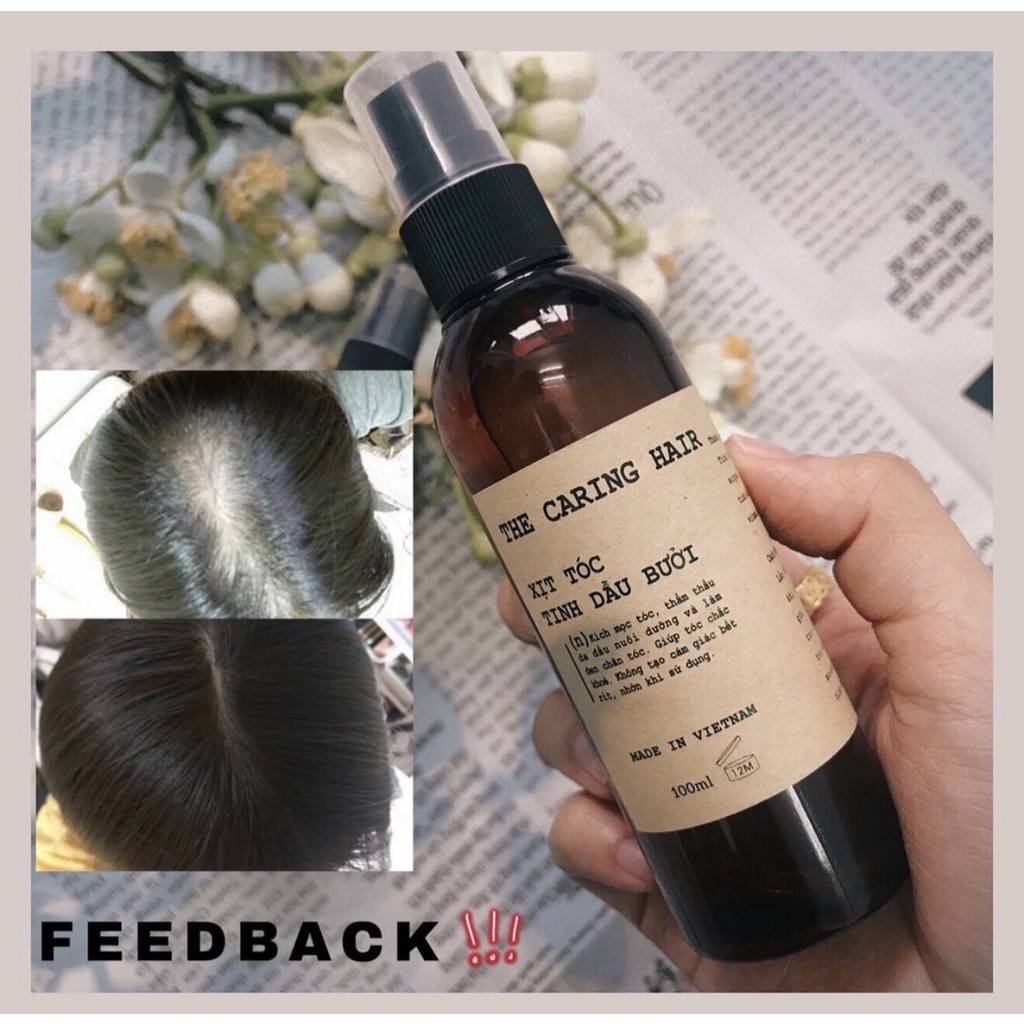 Xịt tóc Tinh dầu bưởi THE CARING HAIR  Kích mọc tóc - Giảm rụng