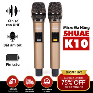 Bộ 2 micro không dây đa năng KAW Shuae K10 chống hú, chống nhiễu, loại bỏ tạp âm
